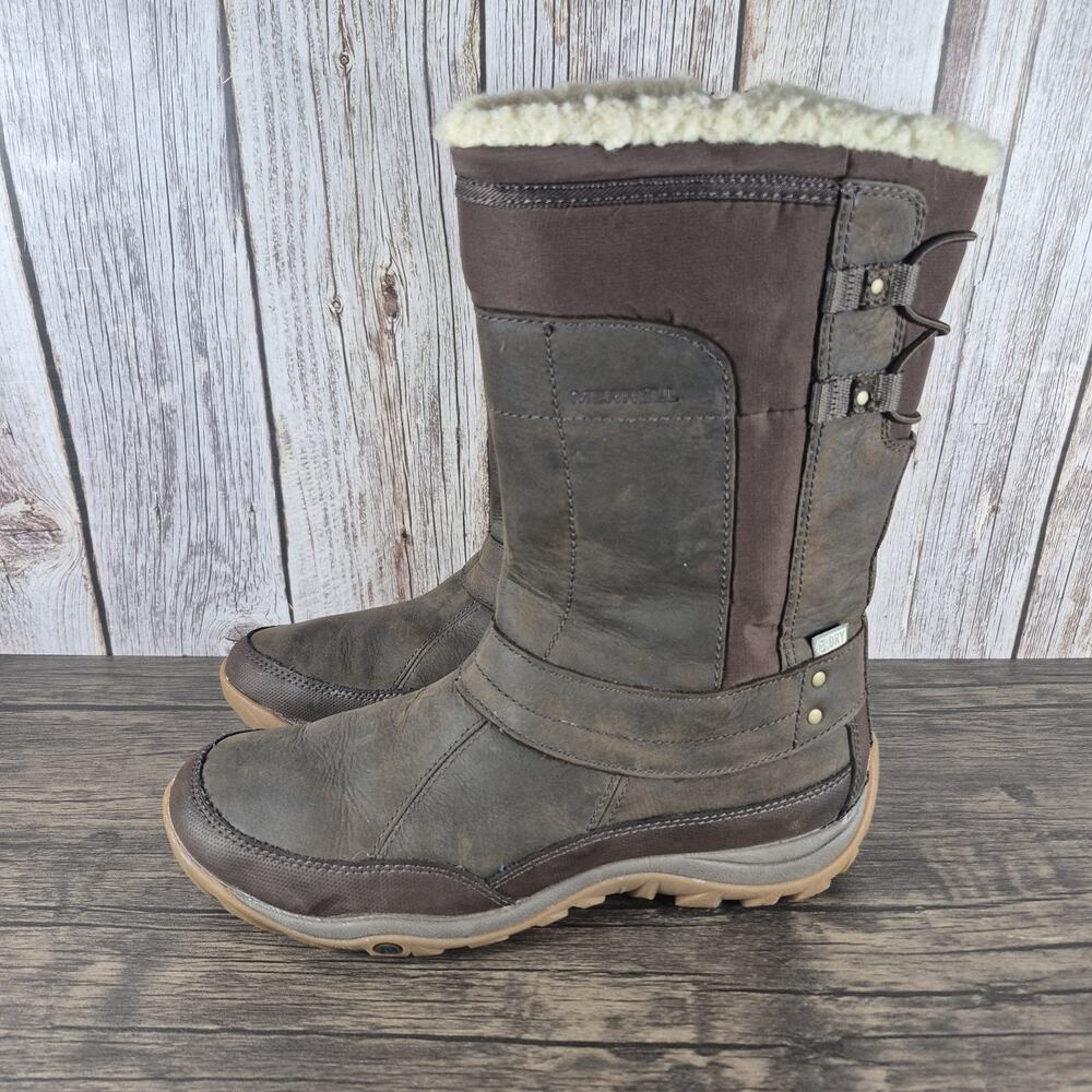 Merrell Murren Mid Waterproof Winter Boots Women's Sz 9 Brown 200g Insulated